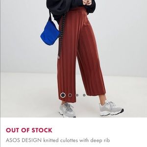 ASOS Design knitted culottes with deep rib